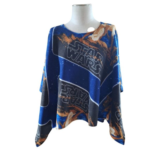 Star Wars Other - Handmade Original Star Wars Fleece Poncho Blue Orange Lightweight